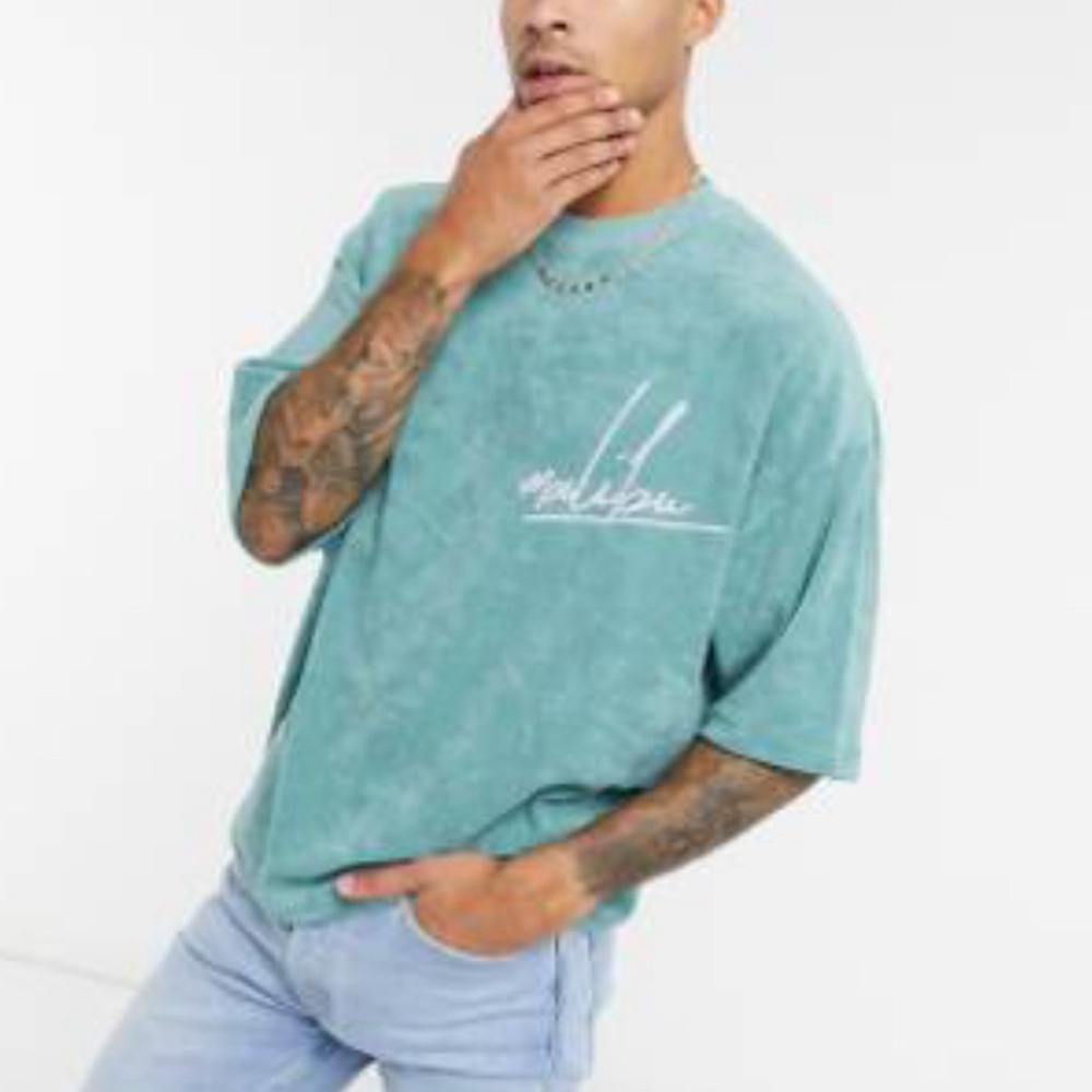 Oversized towel tee with embroidery